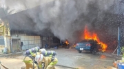 金边一汽修厂突发火灾，无人员伤亡