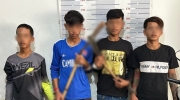 持刀砍伤他人，金边4名不良青年被捕！