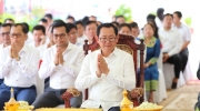 柬埔寨司法部长出席白马省初级法院大楼开工仪式