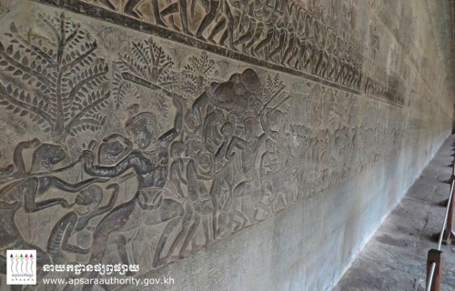 刻画战争场面的石雕壁画。