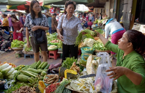 95%柬消费者非常担忧蔬菜中含有化学物质有害健康，不只是进口的蔬菜，国內蔬菜也含有化学物质成份。（图：法新社）