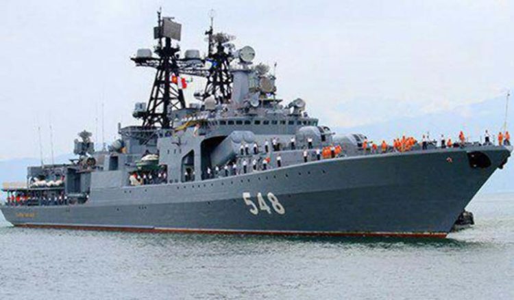 俄罗斯战舰“潘狄雷耶夫上将号”将于下周二抵达西哈努克港。