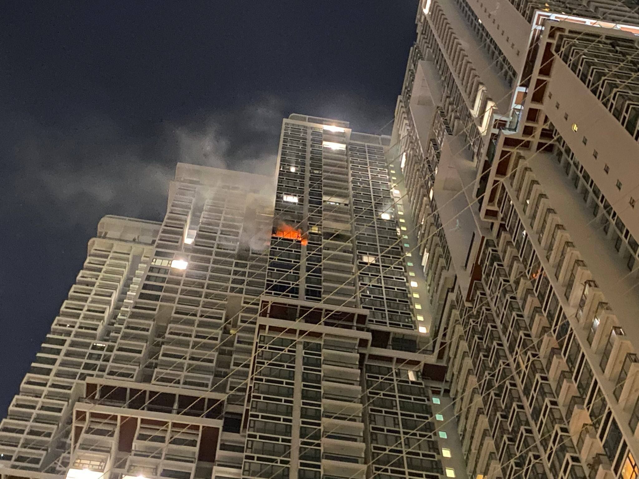 金边某公寓35楼深夜突发火灾：一外籍人士受伤